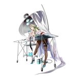  1girl absurdres ankle_wrap bare_shoulders bed_straps black_pantyhose blue_dress blue_gloves blue_shoes braid breasts cleavage closed_mouth coat coat_partially_removed curtains doctor dress facial_mark fingernails forehead_mark full_body game_cg gloves green_hair gurney hair_between_eyes hair_over_shoulder hand_on_table high_heels highres holding holding_scissors hospital huge_breasts jar lab_coat langrisser langrisser_mobile leaning_forward long_fingernails long_hair looking_at_viewer medical_gloves off_shoulder official_alternate_costume official_art open_clothes open_coat operating_table pantyhose physical_examination red_eyes rubber_gloves scar scar_on_shoulder scissors second-party_source seraphina_(langrisser) shoes simple_background single_braid smile smirk solo standing stethoscope stethoscope_around_neck strap stretcher surgical_light surgical_scissors table tachi-e thigh_strap transparent_background very_long_hair white_coat 