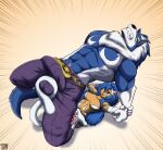 abs absurd_res animal_humanoid anthro athletic athletic_female athletic_humanoid balls balls_bulge balls_outline biceps big_balls big_penis blue_body blue_fur breasts bulge canid canine capcom cat_humanoid clothed clothing cock_and_ball_torture darkstalkers detailed_bulge dominant dominant_female duo felicia_(darkstalkers) felid felid_humanoid feline feline_humanoid female female_dominating_male fur genital_outline genital_torture genitals green_eyes hi_res humanoid humanoid_dominating_anthro humanoid_on_anthro humiliation jon_talbain juniorjosi larger_anthro larger_male male male/female mammal mammal_humanoid multicolored_body multicolored_fur muscular muscular_anthro muscular_male mythological_canine mythological_creature mythology nude nude_female nude_humanoid pants_only pecs penis penis_outline scared size_difference small_dom_big_sub smaller_female smaller_humanoid tail_around_balls tan_body tan_skin tongue tongue_out topless topless_anthro topless_male tuft two_tone_body two_tone_fur werecanid werecanine werecreature werewolf white_body white_fur wrestling yellow_eyes