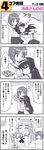  4koma cake comic food girls_und_panzer long_hair monochrome multiple_girls nishizumi_miho non-web_source ooarai_school_uniform reizei_mako school_uniform serafuku short_hair skirt sleeping takebe_saori translation_request zzz |_| 