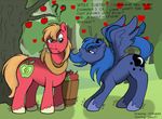  big_macintosh_(mlp) blonde_hair blue_eyes blue_fur blue_hair cutie_mark dennis_carrigan dialog duo english_text equine female feral freckles friendship_is_magic fur green_eyes hair hooves horn horse jobo37 male mammal mane my_little_pony pegasus pony princess_luna_(mlp) red_fur text winged_unicorn wings worried yoke 