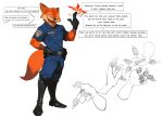 2025 absurd_res anthro belt black_boots black_clothing black_footwear black_gloves black_handwear black_latex boots brown_body brown_fur canid canine clothed clothed_anthro clothed_male clothing cxcxxcxxxx dialogue disney english_text eye_scar facial_scar fluffy fluffy_tail footwear fox fur gloves green_eyes handwear hi_res latex latex_boots latex_clothing latex_footwear latex_gloves latex_handwear male mammal multicolored_body multicolored_fur nick_wilde orange_body orange_fur police police_officer police_uniform red_fox scar shoes solo speech_bubble tail text true_fox two_tone_body two_tone_fur uniform zootopia