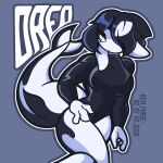 2025 anthro big_breasts black_body black_clothing black_hair black_latex black_leotard blue_and_white breasts cetacean clothed clothed_anthro clothed_female clothing dolphin female hair hi_res latex latex_clothing latex_leotard leotard mammal marine monochrome multicolored_body oceanic_dolphin orca oruka_(ny_000a) rem_phase solo toothed_whale two_tone_body white_body