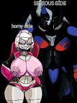arcee_(transformer) autobot big_breasts blue_eyes breasts duo english_text female hasbro humanoid machine male meme optimus_prime robot robot_humanoid takara_tomy text transformers wannapossums white_body