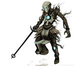  armor eliacube male mask mummy noximilien_coxen_(wakfu) plain_background sword thelivingmachine02 undead wakfu weapon 