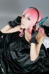  asian brown_eyes cosplay headset magnet_(vocaloid) megurine_luka photo pink_hair spiral_cats vocaloid 