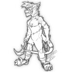 1:1 2025 3_fingers alpha_channel amputee anthro arm_weapon athletic biped boots canid canine chain chest_tuft claws clothing damaged digital_drawing_(artwork) digital_media_(artwork) disability ear_piercing facial_hair fangs feet fingers footwear front_view fur grin hair hi_res holding_object hook hook_hand hyena jewelry krolik lachendesreh long_tail looking_at_viewer male mammal markings melee_weapon missing_arm missing_limbs monochrome pawpads paws pecs piercing pipe_wrench plantigrade portrait pose scar seam_(sewing) sharp_teeth shoes signature simple_background skinny smile smirk solo spade_tail standing stitch_(sewing) striped_markings striped_tail stripes surgical_suture tail tail_markings teeth toe_claws toes tools torn_boots torn_clothing torn_footwear transparent_background tuft undead weapon wrench wrist_weapon zombie