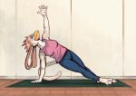 akaizer anthro avian bird felid feline female hi_res hybrid lagomorph leporid mammal rabbit solo yoga yoga_mat