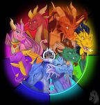 2023 absurd_res activision blue_body blue_eyes breath_powers collar color_wheel_challenge crossover cyril_(spyro) digital_drawing_(artwork) digital_media_(artwork) dragon ember_(spyro) fangs female feral flame_(spyro) green_body green_eyes group hi_res horn ignitus inheritance_cycle jewelry logo male mythological_creature mythological_scalie mythology necklace orange_body orange_eyes purple_body purple_eyes red_body red_eyes saphira scalie signature smile spyro spyro_the_dragon tail teeth terrador volteer wings yellow_body yellow_eyes zyria