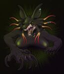 2025 absurd_res alien anthro black_teeth bodily_fluids breasts claws crawling digital_media_(artwork) female finger_claws fingernails fingers hi_res james_cameron's_avatar nails open_mouth piercing reptile saliva scalie sharp_fingernails sharp_nails sharp_teeth shon2 solo teeth thanator tongue