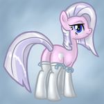  blue_eyes butt equine female feral hair horse mammal my_little_pony original_character pink_body pony socks solo white_hair 