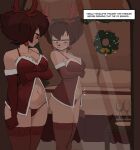 2025 5_fingers absurd_res amugea anthro armwear babydoll bed bedroom bell belly big_breasts black_eyebrows black_eyes black_nose black_text blush bodily_fluids breasts brown_hair butt canid canine canis christmas cleavage clothed clothed_anthro clothed_female clothing collarbone container cup disney domestic_dog drinking_glass ear_piercing elbow_gloves english_text eyebrows fake_antlers fake_horns female female_anthro fingers fist furniture glass glass_container glass_cup gloves goof_troop hair handwear hi_res holidays humanoid_hands insecure inside legwear lingerie looking_down looking_down_at_self mammal mature_anthro mature_female mirror mouth_closed multicolored_clothing multicolored_gloves multicolored_handwear navel nightgown peg_pete piercing pillow red_babydoll red_clothing red_gloves red_handwear red_legwear red_stockings red_thong red_underwear reflection short_hair snout solo standing stockings sweat sweaty_face table tan_body text thong two_tone_babydoll two_tone_clothing two_tone_gloves two_tone_handwear underwear white_babydoll white_clothing white_gloves white_handwear wine_glass wreath