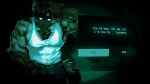 16:9 anthro armpit_hair barazoku big_muscles big_pecs body_hair bottomwear brown_hyena chest_hair clothed clothing crimsonrabbit denim denim_bottomwear denim_clothing dialogue digital_media_(artwork) english_text fully_clothed gameplay_mechanics glowing glowing_eyes glowing_pupils gui hair hand_on_hair hi_res huge_muscles hyena jeans looking_at_viewer male mammal marrow_(sebastiansb) muscular muscular_male night night_vision no_i'm_not_a_human outside pants pecs shirt solo tank_top text topwear white_clothing white_shirt white_tank_top white_topwear widescreen