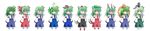  &gt;_&lt; :3 ahoge animal_ears blush bow bunny_ears cat_ears cat_tail chen chen_(cosplay) closed_eyes cosplay detached_sleeves food frog_hair_ornament fruit full_body geta ghost_tail green_hair hair_bow hair_ornament hakurei_reimu hakurei_reimu_(cosplay) hat highres hinanawi_tenshi hinanawi_tenshi_(cosplay) inubashiri_momiji inubashiri_momiji_(cosplay) kemonomimi_mode kochiya_sanae long_hair long_image moriya_suwako moriya_suwako_(cosplay) multiple_tails open_mouth osashin_(osada) peach reisen_udongein_inaba reisen_udongein_inaba_(cosplay) rope shimenawa skirt smile smirk snake soga_no_tojiko soga_no_tojiko_(cosplay) tail tate_eboshi tokin_hat touhou transparent_background wide_image wolf_ears wolf_tail yasaka_kanako yasaka_kanako_(cosplay) yellow_eyes 