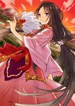  black_hair blue_eyes chinese_clothes fan feather_fan izumi_minami long_hair magi_the_labyrinth_of_magic mole ren_hakuei solo very_long_hair 