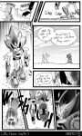absurd_res anthro badnik black_and_white clothing comic damage damaged damaged_body dialogue dreadlocks echidna english_text eulipotyphlan fight footwear gloves group handwear hedgehog hi_res knuckles_the_echidna krazyelf machine male mammal metal_claws metal_sonic monochrome monotreme muscular muscular_anthro muscular_male pointy_nose quills_(anatomy) robot robot_anthro running sega shadow_the_hedgehog shoes sonic_the_hedgehog sonic_the_hedgehog_(series) speech_bubble text thrusters transition transition_frame