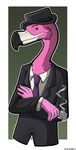 feathers flamingflamingo flamingo male necktie sfemonster solo suit 