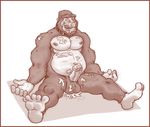  5_toes after_masturbation ape balls belly biceps big_muscles big_penis black_penis brown_fur collar cum cum_on_balls cum_on_chest cum_on_face cum_on_penis cum_on_self erection fur gorilla griz_urso hair krun looking_at_viewer male mammal messy muscles nipples nude pacman20 pecs penis presenting primate solo toes 