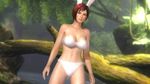  1girl 3d alternate_costume animal_ears bare_shoulders bikini breasts bunny_ears cleavage dead_or_alive dead_or_alive_5 jungle large_breasts midriff mila_(dead_or_alive) mila_(doa) nature navel red_hair solo strapless swimsuit tecmo 
