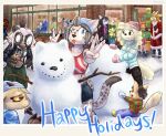  abby_(canisfidelis) bear beverage bovid braces canid canine canis caprine christmas christmas_clothing clothing cobra coffee daphne_(horemheb) deer domestic_dog dragon eastern_dragon eliza_(canisfidelis) eyewear felid feline female feta_(chamma_retsuden) gesture giant_panda glasses goat hand_gesture hi_res holidays looking_at_another looking_at_object looking_at_viewer making_snowman male mammal masteroflasagna mephitid mythological_creature mythological_scalie mythology new_world_deer pantherine poodle reindeer reptile scalie sitting skunk smile snake snow snow_leopard snowball snowing snowman snowy_(chamma_retsuden) sweater tongue tongue_out topwear v_sign wolf 