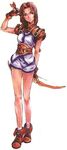  1girl arrow belt bow brown_hair buckle legs official_art playstation shana_(dragoon) shoes shorts socks the_legend_of_dragoon white_clothes 