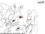  anthro aval0nx cream_the_rabbit drooling english_text female hedgehog lagomorph male mammal monochrome poker rabbit saliva sega smile smirk sonic_(series) sonic_the_hedgehog swearing text 