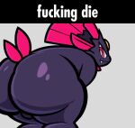  2d_animation ambiguous_gender animated anthro backsack balls big_butt breaking_the_fourth_wall butt butt_bump butt_focus butt_squish colored cracks cute_fangs fangs forehead_gem frame_by_frame gem generation_4_pokemon genitals gesture grey_background group high_framerate huge_butt looking_at_viewer looking_back looking_back_at_viewer male male_focus meme nintendo nude nude_anthro nude_male open_mouth pokemon pokemon_(species) purple_body ream_n_cream red_eyes screen_break shitpost shocked simple_background smear_frame smile solo_focus squish teeth text weavile zlut385 