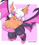 2026 anthro armwear back_wings bat bedroom_eyes big_breasts black_wings boots breasts brown_body brown_fur brown_inner_ear cleavage clothed clothed_anthro clothed_female clothing digital_media_(artwork) ear_piercing ear_ring elbow_gloves female flying footwear fully_clothed fully_clothed_anthro fully_clothed_female fur gloves green_eyes hair handwear hi_res leotard lipstick makeup mammal mormoopia_rouge_(bigdad) multicolored_body multicolored_fur narrowed_eyes piercing pinup pose purple_eyelids purple_wings quavernsfw ring_piercing rouge_the_bat seductive sega shoes smile smiling_at_viewer solo sonic_the_hedgehog_(series) white_body white_fur white_hair wings