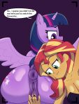  absurd_res animal_genitalia animal_vulva anus butt camera_hud dock_(anatomy) duo equestria_girls equid equine equine_genitalia equine_vulva female female/female feral fingering friendship_is_magic genitals hasbro hi_res horn human mammal my_little_pony mythological_creature mythological_equine mythology nirstormlord puffy_anus simple_background sunset_shimmer_(eg) tail twilight_sparkle_(mlp) winged_unicorn wings 