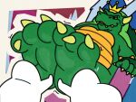2_horns 3_toes 4:3 4_fingers anthro claws crown feet finger_claws fingers foot_fetish foot_focus green_body green_scales group headgear hi_res horn king_koopa koopa male mario_bros multicolored_body multicolored_scales nintendo patugh scales scalie smile super_mario_bros_super_show teeth toe_claws toes trio white_body yellow_body yellow_scales