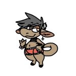 1:1 2025 3_fingers ambiguous_gender anthro big_tail biped black_chest_binder black_clothing black_topwear bottomwear bovid bovine bracelet broken_horn brown_body brown_fur cattle chest_binder claws clothed clothing cross cross_ear_piercing cross_piercing digital_media_(artwork) dolphin_shorts ear_piercing fingers fur grey_hair grey_horn hair half-closed_eyes hi_res hooves horn inverted_cross inverted_cross_ear_piercing inverted_cross_piercing jewelry lidded_eyes mammal manitka manitka_storm narrowed_eyes navel orange_eyes piercing red_bottomwear red_clothing red_shorts short_hair shorts simple_background smile solo standing tail topwear underwear white_background