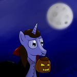  brown_hair clothing equine feral friendship_is_magic grey_eyes hair halloween holidays horse male mammal moon my_little_pony original_character pony salvadordl solo 