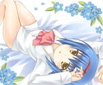  bad_id bad_pixiv_id blue_hair brown_eyes dress_shirt hairband little_busters! nishizono_mio no_pants satou_aoi school_uniform shirt short_hair 