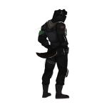  1:1 absurd_res alpha_channel anthro bandanna_on_arm bird_dog black_body black_fur boots bulletproof_vest burn_scar canid canine canis cerberussenn clothing domestic_dog elbow_pads eye_scar facial_scar floppy_ears footwear fur gloves green_eyes hands_in_both_pockets handwear hi_res hunting_dog knee_pads labrador legband looking_back male mammal mask military_uniform obscured_face patch_(fabric) pouch_(clothing) rancor_(cerberussenn) rear_view retriever rim_light scar scarf shoes signature solo tactical_gear uniform 