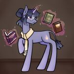  1:1 book equid equine eyewear female feral floor friendship_is_magic glasses hasbro hi_res horn magic mammal mothboy42 my_little_pony mythological_creature mythological_equine mythology redesign scarf solo twilight_sparkle_(mlp) unicorn wood wood_floor 