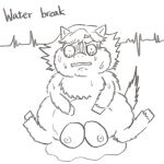 1:1 black_and_white bloodshot_eyes bodily_fluids comic crotch_breasts digital_drawing_(artwork) digital_media_(artwork) english_text female female_feral feral fluffy_pony fluffy_pony_(species) genital_fluids hand_on_belly hi_res mammal monochrome nipples open_mouth pain pained_expression pregnant pregnant_female sitting solo sweat tail text tremble_spikes vaginal_fluids water_breaking yellowcottoncandy030