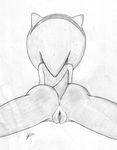  anus black_and_white excito female lying monochrome nude on_front presenting pussy sega solo sonic_(series) 