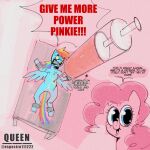 1:1 2025 abstract_background artist_name blue_body blue_eyes blue_fur dialogue digital_drawing_(artwork) digital_media_(artwork) duo earth_pony english_text equid equine espectro111222 feathered_wings feathers female feral friendship_is_magic fur hasbro hooves horse injection long_mane long_tail looking_at_viewer mammal mane multicolored_mane multicolored_tail my_little_pony mythological_creature mythological_equine mythology open_mouth open_smile pegasus pink_body pink_fur pink_mane pinkie_pie_(mlp) pony rainbow_dash_(mlp) rainbow_mane rainbow_tail restrained smile snout syringe tail talking_to_viewer teeth text vein watermark wings