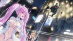  4girls arbiter_the_hierophant_v_(azur_lane) azur_lane blonde_hair blue_ribbon breasts bright_pupils cape center_opening city city_lights cleavage cleavage_cutout clothing_cutout covered_navel floating floating_hair game_cg green_hair highres holding leotard looking_to_the_side marco_polo_(azur_lane) multiple_girls night non-web_source pasadena_(azur_lane) pink_eyes pink_hair red_eyes ribbon symbol-shaped_pupils through_portal white_pupils william_d._porter_(azur_lane) 