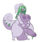 2025 anthro areola atherol athysona_(atherol) balls belly big_areola big_balls big_belly big_breasts big_penis breasts digital_media_(artwork) erection eyelashes generation_6_pokemon genitals goodra green_goo green_hair gynomorph hair hi_res huge_balls huge_breasts huge_hips huge_penis huge_thighs humanoid_genitalia humanoid_penis hybrid_genitalia hybrid_penis intersex looking_at_viewer medial_ring nintendo nipples nonbinary_(lore) nude penis pokemon pokemon_(species) purple_body solo thick_thighs wide_hips