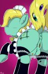 blonde_hair body_horror clothing crotch_breasts earth_pony edgarkingmaker eldritch_being equid equine faceless faceless_character faceless_female female green_body hair hasbro hi_res horse maid_apron maid_headdress maid_uniform mammal my_little_pony pony uniform