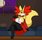 animated anthro bed big_breasts breasts delphox digital_media_(artwork) female furniture generation_6_pokemon heart_symbol inside megadriver64 moon night nintendo on_bed pixel_(artwork) pixel_animation pokemon pokemon_(species) sitting sitting_on_bed solo tail tail_motion tailwag