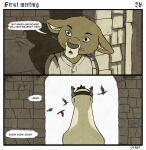 age_difference anthro avian bird clothing comic corvid corvus_(genus) crown dialogue disney duo ears_flat english_text etiquette felid feline female flashback flying headgear hi_res lion male mammal mother_(lore) mother_and_child_(lore) mother_and_son_(lore) offscreen_character older_anthro older_female open_mouth oscine pantherine parent_(lore) parent_and_child_(lore) parent_and_son_(lore) passerine prince_john raven robin_hood_(disney) sir_paulus sitting son_(lore) spread_wings standing stone_floor stone_wall text timid wall_(structure) whiskers window wings younger_anthro younger_male