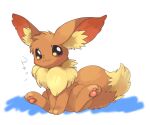  :3 animal_focus brown_eyes brown_fur choko_(sweetpocket) closed_mouth commentary_request eevee fluffy full_body looking_at_viewer no_humans partial_commentary pawpads pokemon pokemon_(creature) pokemon_focus simple_background smile solo translation_request white_background 