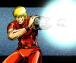  1boy abs arm_up armband azuki_osamitsu belt biceps big_nose black_border black_eyes blonde_hair border brown_armband brown_belt brown_bracelet cigar clenched_hands cobra_(space_adventure_cobra) colored_eyelashes colored_skin covered_abs energy_gun hair_between_eyes holding holding_weapon jumpsuit large_pectorals laser laser_cannon laser_rifle leaning leaning_forward letterboxed light_smile long_sideburns mechanical_arms mechanical_hands nose pants pectorals psychogun red_hair red_jumpsuit red_shirt shirt short_hair short_sleeves sideburns single_mechanical_arm single_mechanical_hand skin_tight sleeveless sleeveless_turtleneck smile smirk space space_adventure_cobra toned toned_male turtleneck unlit_cigarette_in_mouth weapon white_skin wristband 