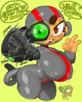 anthro big_breasts bloons_tower_defense bodysuit breasts clothing cybernetic_eye cybernetics english_text fellatio_gesture female gesture goatboydraws grey_bodysuit grey_clothing grey_skinsuit hand_gesture handjob_gesture haplorhine heart_pupils hi_res huge_breasts machine mammal monkey monkey_tail ninja_kiwi nipple_outline primate robotic_arm skinsuit slightly_chubby slightly_chubby_anthro slightly_chubby_female solo suggestive suggestive_gesture tail talking_to_viewer text thick_thighs tight_clothing wide_hips