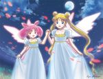  artist_name bad_id bad_pixiv_id bishoujo_senshi_sailor_moon blonde_hair blue_eyes chibi_usa cloud crescent double_bun dress facial_mark forehead_mark full_moon gown hair_ornament hairpin holding_hands long_hair moon mother_and_daughter multiple_girls night pink_hair princess princess_serenity puffy_sleeves red_eyes shirase_ayako short_hair sky small_lady_serenity smile tsukino_usagi twintails white_dress wings 