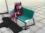  blue_eyes equine female feral friendship_is_magic hair horse long_hair looking_at_viewer mammal my_little_pony nbd-four pink_hair pinkamena_(mlp) pinkie_pie_(mlp) pony sad simple_background sitting solo 