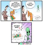 animated_skeleton barefoot beard belt big_nose black_beard black_eyes black_facial_hair black_hair bone boneless bottomwear brown_bottomwear brown_clothing brown_pants brown_shirt brown_topwear clothing comic dialogue dress elf elf_(merrivius) elf_comic english_text facial_hair feet female green_clothing green_dress group hair hi_res human human_(merrivius) humor light_body light_skin long_hair male mammal merrivius orange_hair pants ponytail rope rope_belt running shirt simple_eyes skeleton slightly_chubby slightly_chubby_male speech_bubble tan_body tan_skin text topwear trio undead