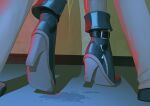  1boy 1girl absurdres black_boots boots close-up high_heels highres hoshimi_miyabi implied_sex out_of_frame rainz shadow stiletto_heels suggestive_fluid tiptoes zenless_zone_zero 
