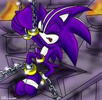  anklet anthro balls bdsm bondage bound bracelet chain cock_ring cool_colors darkspine_sonic fangs hedgehog jewelry male no_pupils open_mouth penis purple purple_penis ring sega solo sonic_(series) sonic_the_hedgehog 